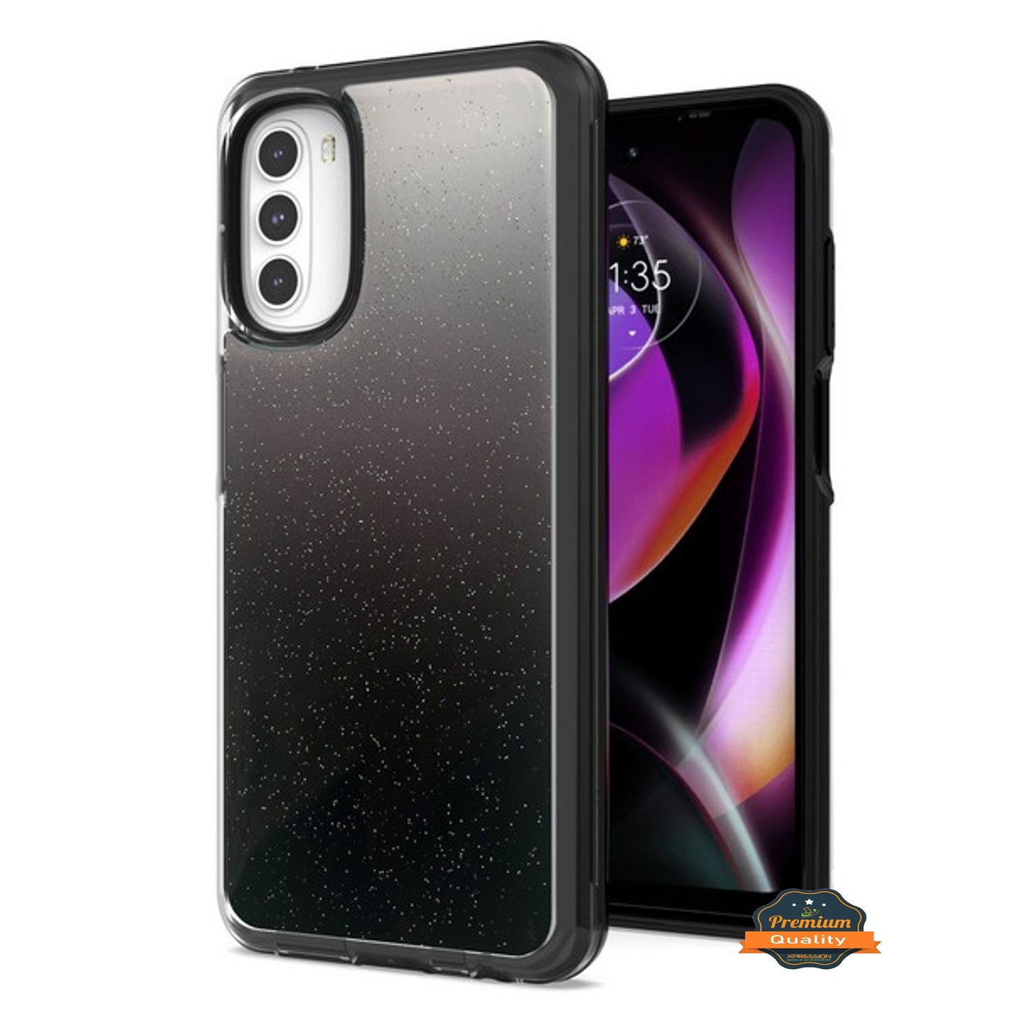 For Apple iPhone 14 /Plus Pro Max Gradient Glitter Bling Hybrid Shockproof Protection TPU Frame and Hard PC Back Slim  Phone Case Cover