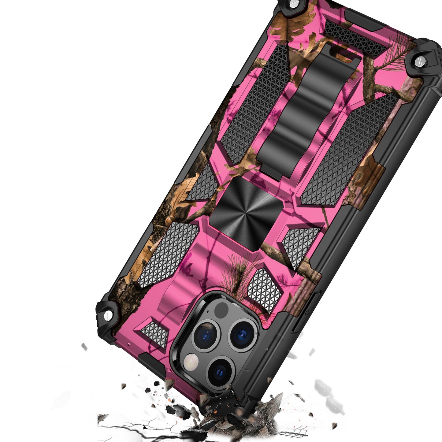 For Apple iPhone 13 Pro Max (6.7") Heavy Duty Stand Hybrid Shockproof [Military Grade] Rugged Protective with Built-in Kickstand Fit Magnetic Car Mount  Phone Case Cover