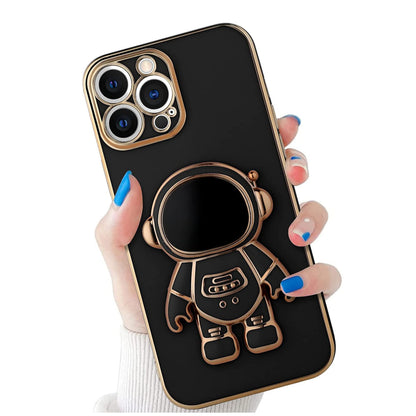 For Samsung Galaxy A23 5G Astronaut Hidden Stand Holder Plating Hybrid Electroplated Bumper Shockproof Armor Cute  Phone Case Cover