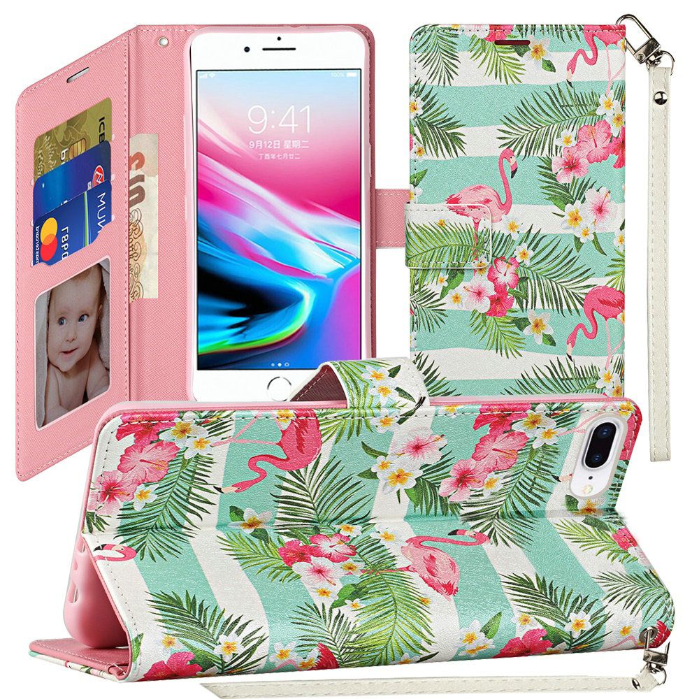 For Apple iPhone 14 Pro (6.1") Wallet Leather Design Pattern with Credit Card Slot, Stand Magnetic Folio Pouch  Phone Case Cover