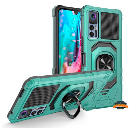 For TCL Stylus 5G Hybrid Magnetic Car Mount Ring Kickstand Stand Holder Full-Body Frame Armor Protective [Military Grade]  Phone Case Cover