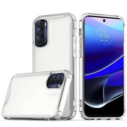 For Samsung Galaxy S21 Ultra Colored Shockproof Transparent Hard PC + Rubber TPU Hybrid Bumper Shell Slim Protective Clear Phone Case Cover
