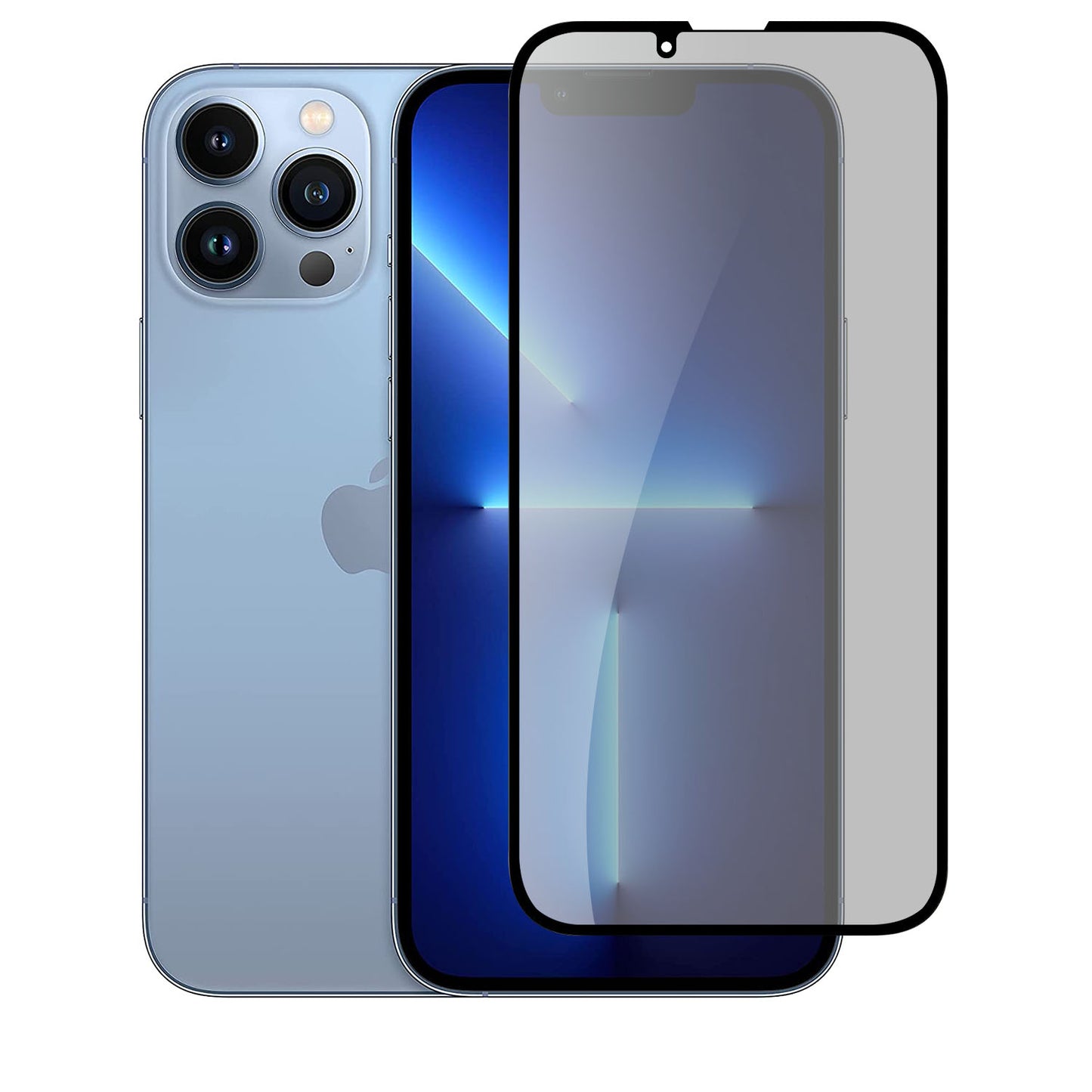 For Apple iPhone 14 Pro (6.1") Privacy Screen Protector, Anti Spy Anti Peeping Tempered Glass Full Protective Film, 9H, Anti Scratch, Easy Install Black Screen Protector