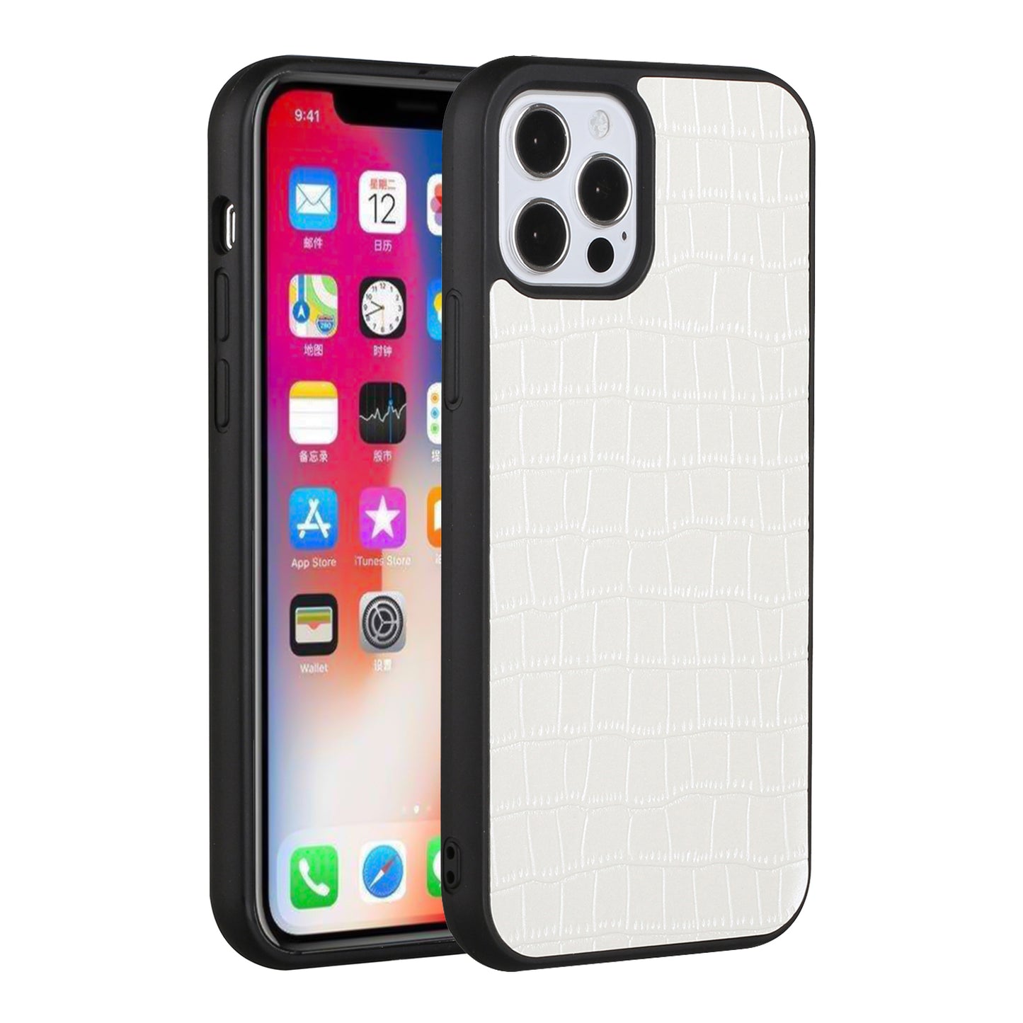 For Apple iPhone 14 Pro Max (6.7") Ultra Slim PU Leather Crocodile Flip Snap On Hybrid Shockproof TPU Hard Shell Durable  Phone Case Cover