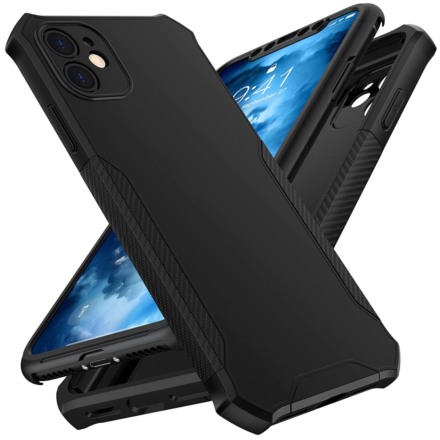 For TCL Stylus 5G Hybrid 2in1 Front Bumper Frame Cover Square Edge Shockproof Soft TPU + Hard PC Anti-Slip Heavy Duty  Phone Case Cover
