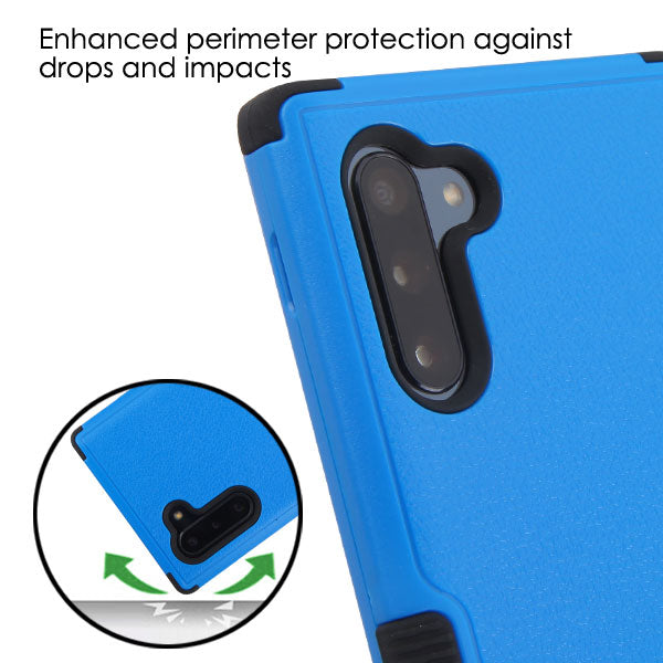 For Samsung Galaxy S10 5G (6.7") Hybrid Three Layer Hard PC Shockproof Heavy Duty TPU Rubber Anti-Drop Blue Phone Case Cover