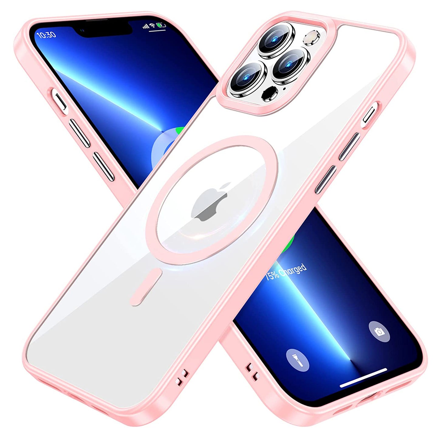 For Apple iPhone 14 Plus (6.7") Hybrid Clear Transparent Colors Edge Bumper with Magsafe Compatible, Slim Hard PC  Phone Case Cover