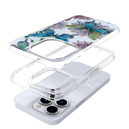 For Apple iPhone 14 /Plus Pro Max Stylish Gold Layer Printing Design Hybrid Rubber TPU Shockproof Armor Rugged  Phone Case Cover