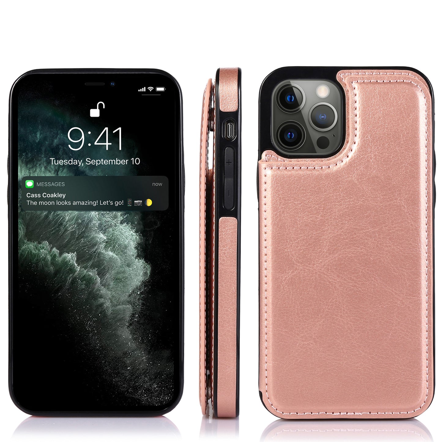 For Apple iPhone 14 /Plus Pro Max Wallet PU Leather [Two Magnetic Clasp] [Card Slots] Stand Back Storage Flip  Phone Case Cover