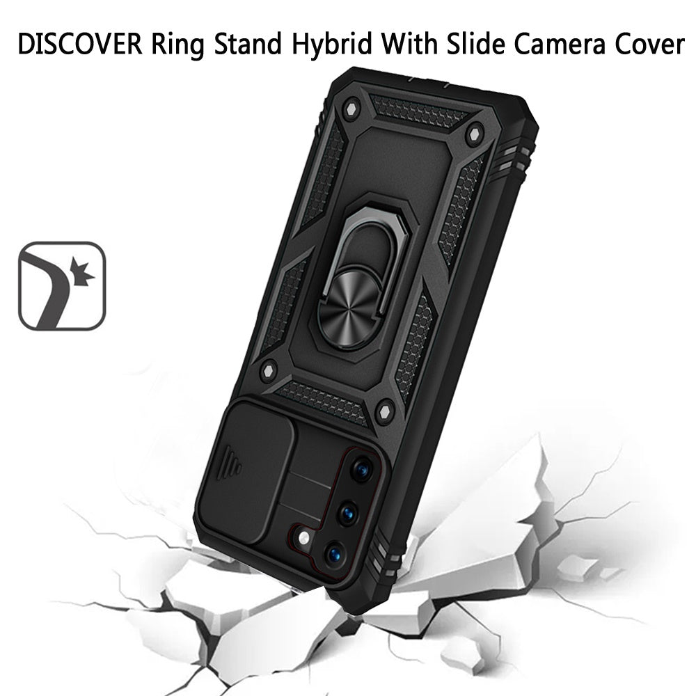 For Apple iPhone 14 Pro Max (6.7") Hybrid Built-in 360° Rotate Magnetic Ring Stand with Camera Protection Heavy Duty  Phone Case Cover