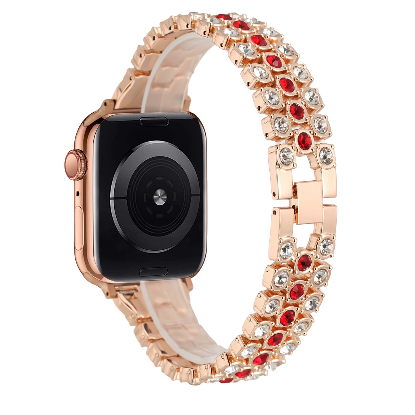 For Apple Watch Size 38/40/41mm Jewelry Diamonds Replacement Bracelet Band Strap Hybrid Wristbands Buckle for iWatch Series 7/SE/6/5/4/3/2/1