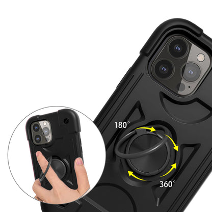 For Apple iPhone SE 3 (2022) SE/8/7 Thick 3in1 Hybrid Rugged TPU Shock-Absorbing with Rotatable Double Rings Kickstand  Phone Case Cover