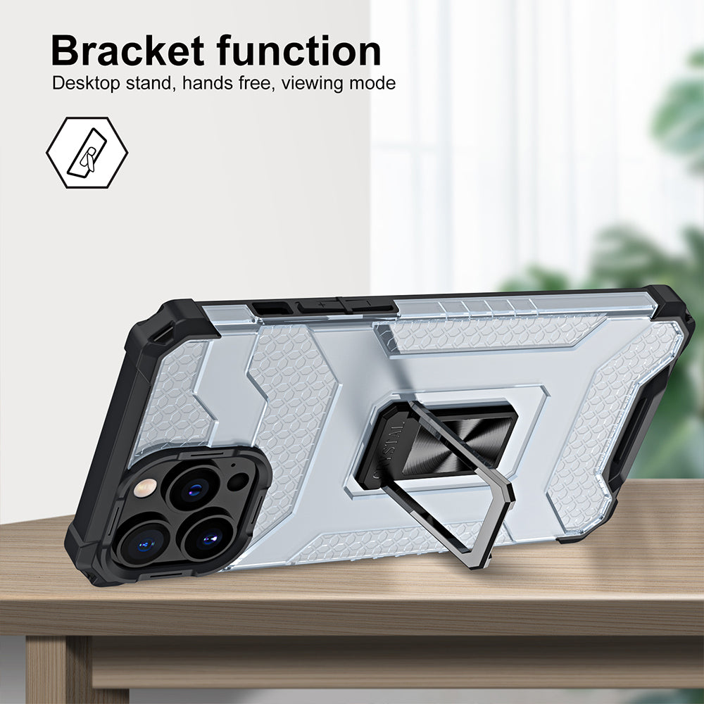 For Apple iPhone 13 /Pro Max Rugged Hybrid Armor with Magnetic Kickstand Ring Holder Anti-Shock Corner & Camera Protection  Phone Case Cover