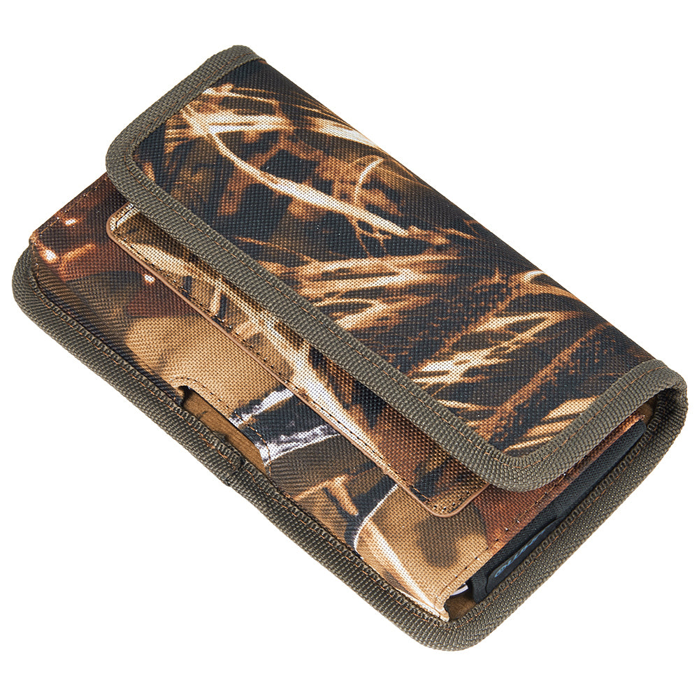 For Samsung Galaxy Note 10+ Plus Universal Horizontal Cell Phone Case Camo Print Holster Carrying Pouch with Belt Clip and 2 Card Slots fit XL Devices 7" [Camouflage]