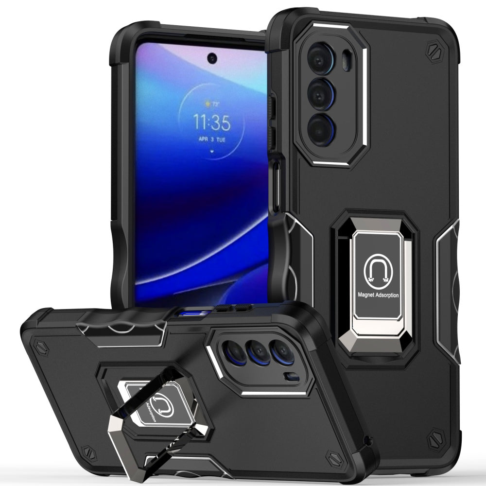 For Motorola Moto G Stylus 5G 2022 Hybrid Hard Bumper with Magnetic Ring Stand Holder Military-Grade Drop Protection  Phone Case Cover