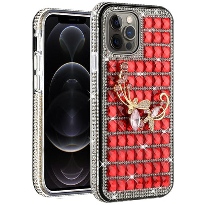 For Apple iPhone SE 2022 /SE 2020/8/7 Fashion Luxury 3D Bling Diamonds Rhinestone Jeweled Ornament Crystal Hybrid Hard  Phone Case Cover
