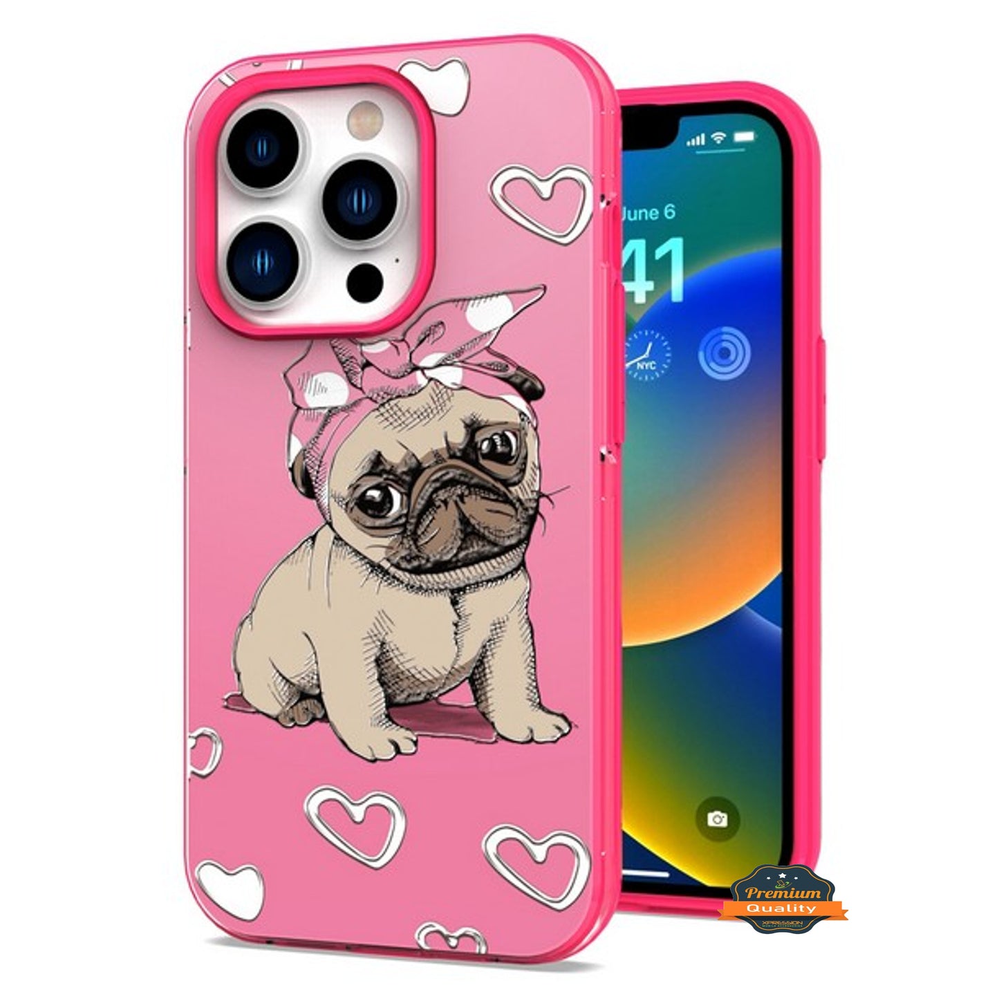 For Apple iPhone 14 Plus (6.7") Fashion Pattern Design Shockproof Protection TPU Rubber Frame and Hard Back Slim  Phone Case Cover