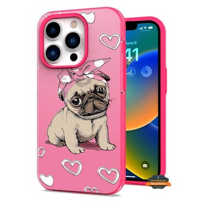 For Apple iPhone 14 Plus (6.7") Fashion Pattern Design Shockproof Protection TPU Rubber Frame and Hard Back Slim  Phone Case Cover