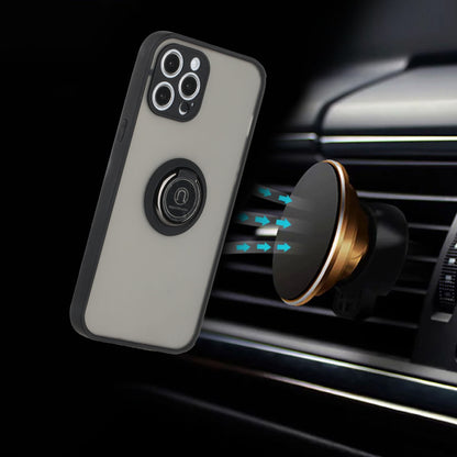 For Apple iPhone 14 Pro (6.1") Hybrid Protective TPU Shockproof with 360° Rotation Ring Metal Stand & Covered Camera  Phone Case Cover