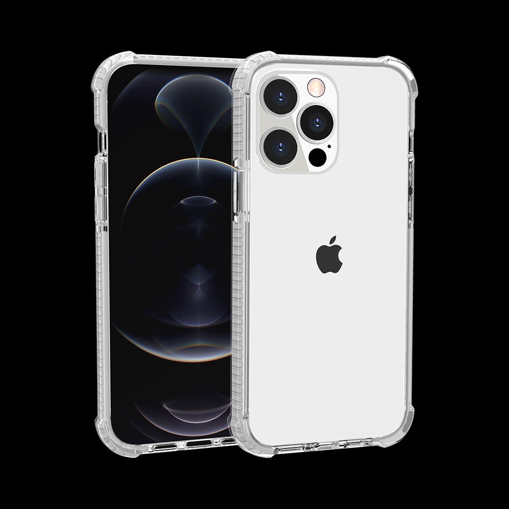 For Apple iPhone 13 (6.1") Slim Hybrid Transparent Rubber Gummy Gel Hard PC Silicone TPU Color Bumper Frame  Phone Case Cover