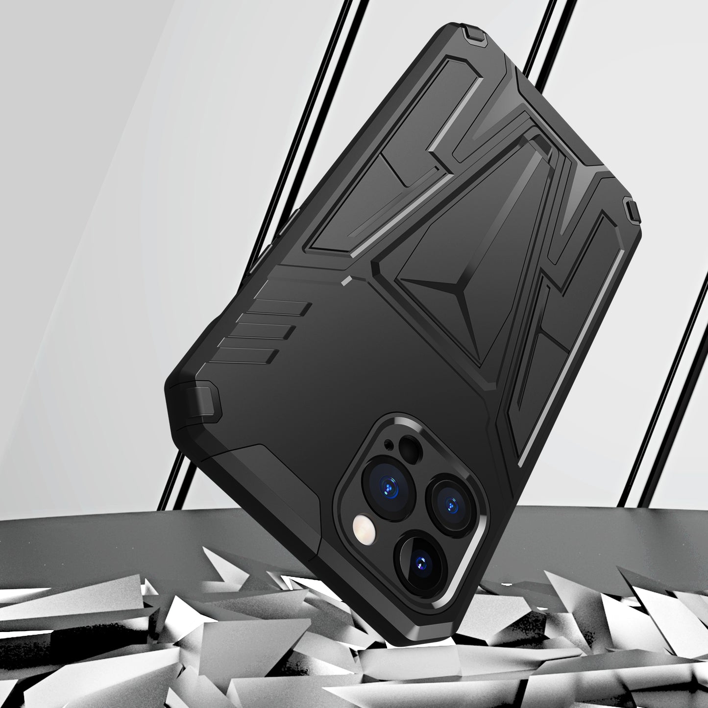 For Apple iPhone SE 3 (2022) Hybrid Armor Rugged with Kickstand, Supports Magnetic Car Mount Dual Layer Hard PC Protective  Phone Case Cover