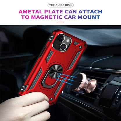 For Apple iPhone 14 /Pro Max Military Grade Heavy Duty Armor Hybrid with Ring Kickstand Finger Loop Stand  Phone Case Cover