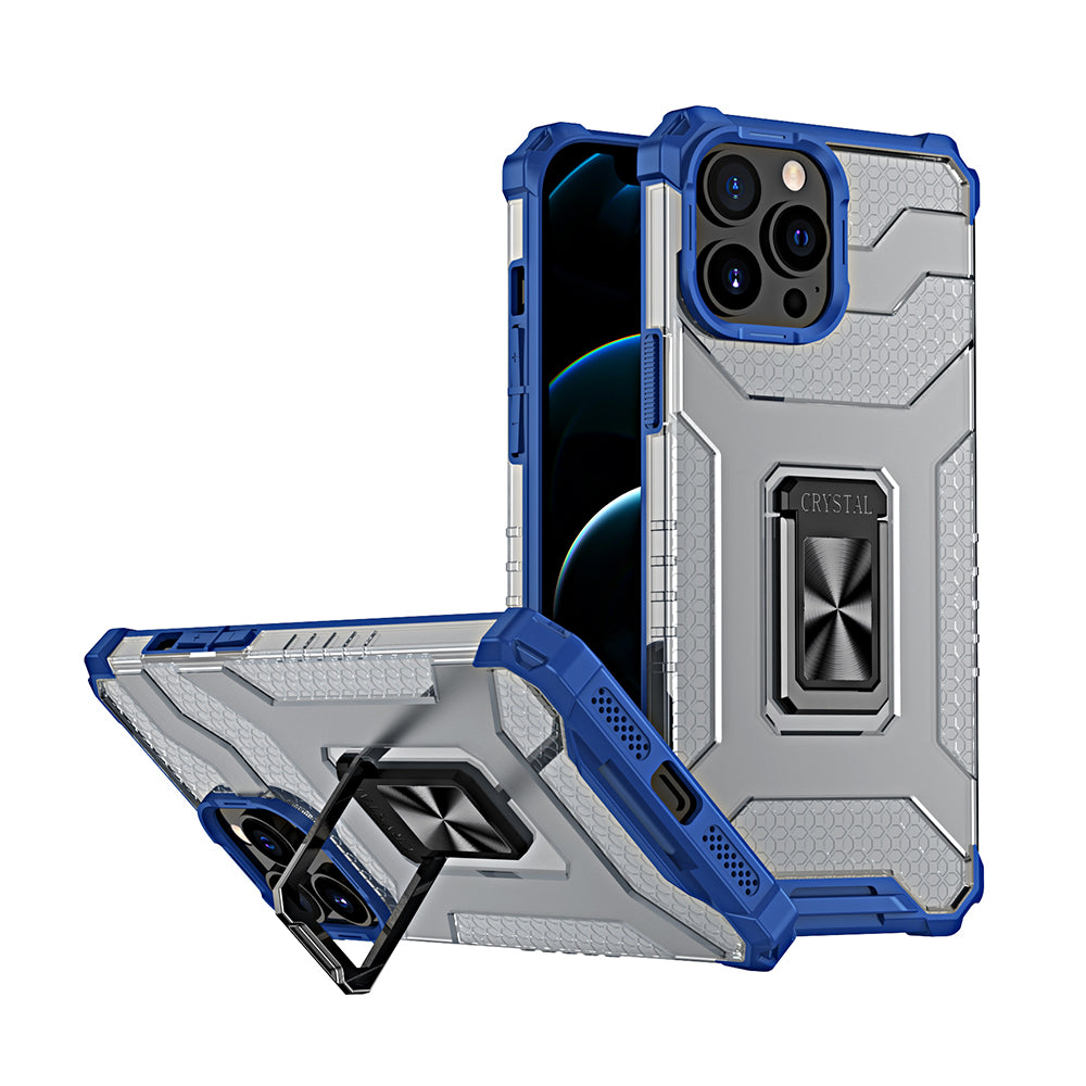 For Apple iPhone 13 /Pro Max Rugged Hybrid Armor with Magnetic Kickstand Ring Holder Anti-Shock Corner & Camera Protection  Phone Case Cover