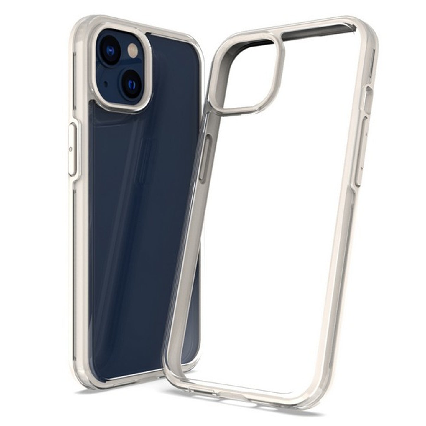 For Apple iPhone 14 /Plus Pro Max Transparent Back Hybrid Shockproof Protection Color TPU Frame Hard PC Slim  Phone Case Cover