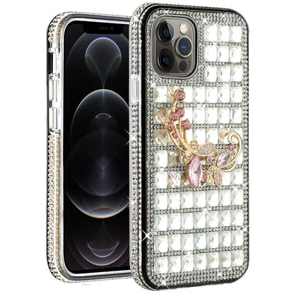 For Apple iPhone SE 2022 /SE 2020/8/7 Fashion Luxury 3D Bling Diamonds Rhinestone Jeweled Ornament Crystal Hybrid Hard  Phone Case Cover
