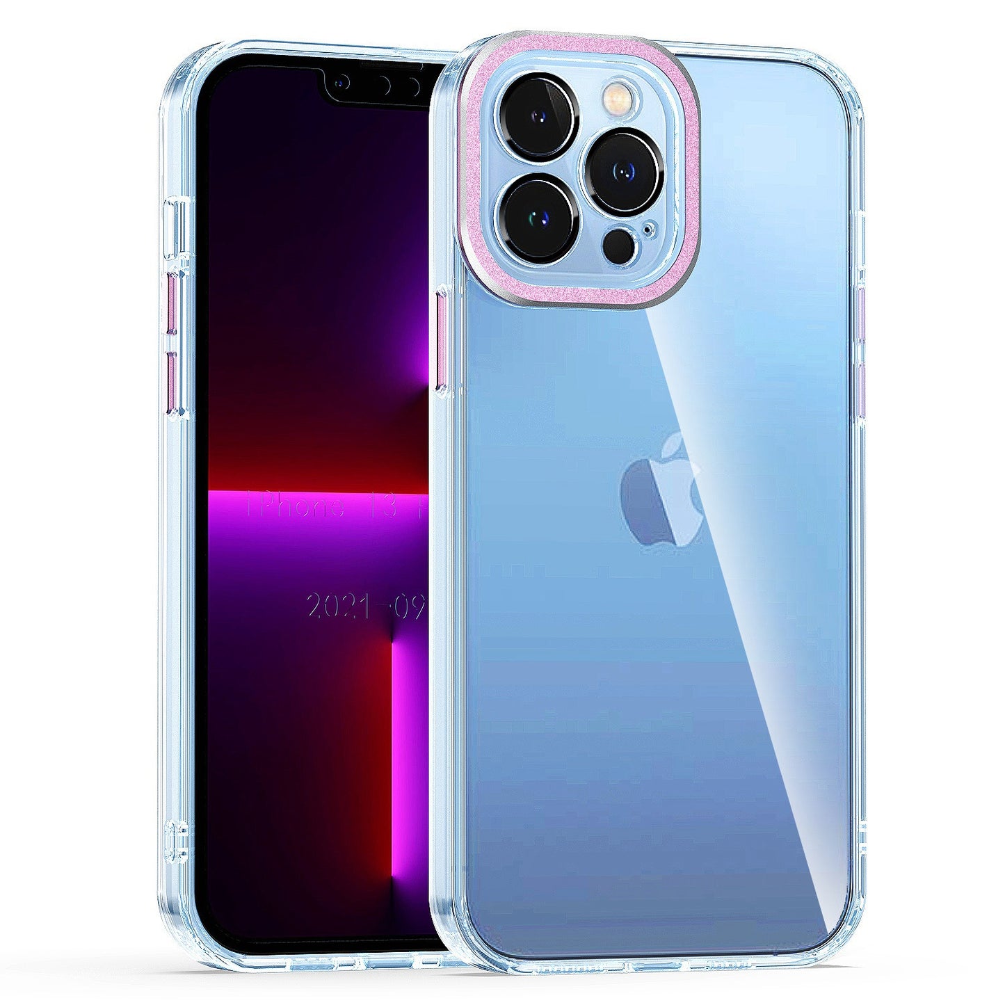 For Samsung Galaxy S22 Ultra/ S22+ / S22 Transparent Clear Hybrid with Matching Metal Buttons and Camera Protection Hard PC + TPU  Phone Case Cover