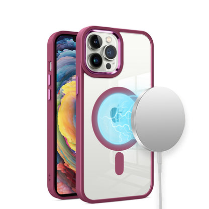 For Apple iPhone 13 /Pro Max 6 Transparent Greatest Clear Acrylic Color Frame Thick Metal Button Hybrid TPU Hard  Phone Case Cover