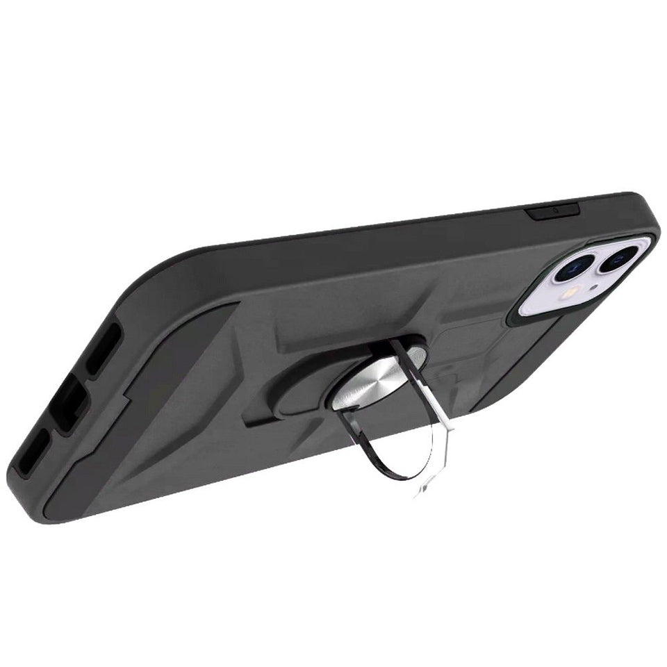 For Samsung Galaxy A03s (2022) Hybrid Ring Stand [360° Rotatable Ring Holder Magnetic Kickstand] Armor Shockproof Rubber TPU Hard  Phone Case Cover
