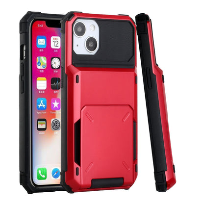 For Apple iPhone SE 3 (2022) SE/8/7 Multiple Wallet Hidden Credit Card Holder (Upto 5 Cards) Shockproof Hybrid Durable  Phone Case Cover