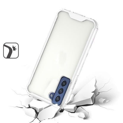 For Samsung Galaxy S21 Ultra Colored Shockproof Transparent Hard PC + Rubber TPU Hybrid Bumper Shell Slim Protective Clear Phone Case Cover