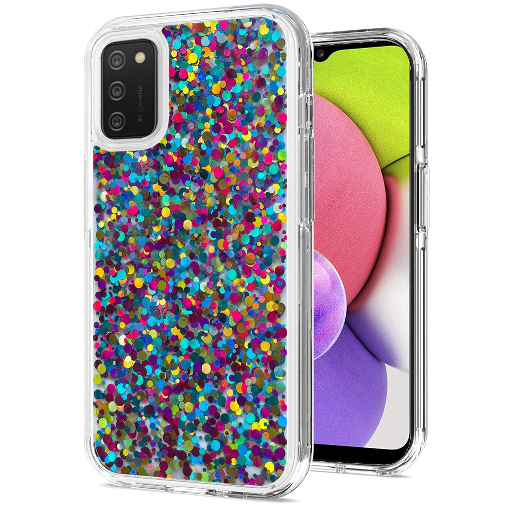 For Apple iPhone 14 Pro Max (6.7") Colorful Glitter Bling Sparkle Epoxy Glittering Shining Hybrid Hard Shockproof  Phone Case Cover