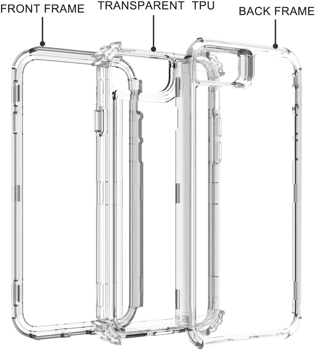 For Apple iPhone 14 Pro Max (6.7") Heavy Duty Transparent Clear 3 in 1 Hybrid Shockproof Full Hard PC Front Frame Bumper Clear Phone Case Cover