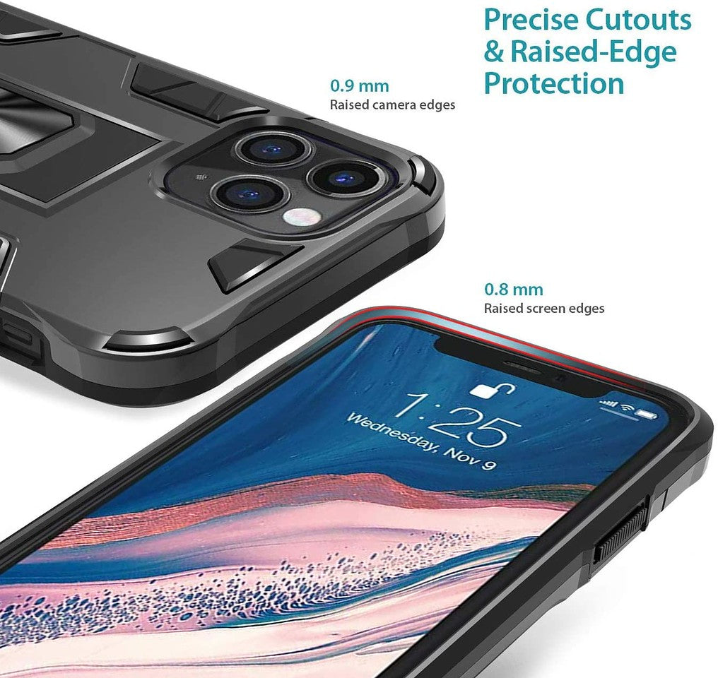 For Apple iPhone 13 /Pro Max Mini with Built-in Slide Kickstand Shockproof Armor Heavy Duty Dual Layer [Military Grade] Protective Rugged Bumper  Phone Case Cover