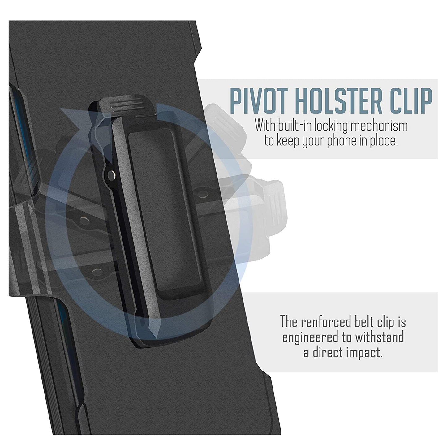 For Apple iPhone 14 Pro (6.1") Heavy Duty Rugged Shockproof Body Protection Hybrid Kickstand with Swivel Belt Clip Holster Black Phone Case Cover