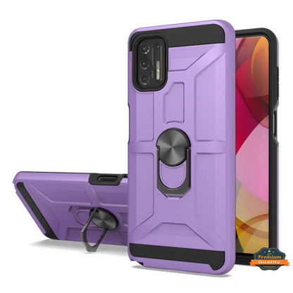 For OnePlus Nord N200 5G Hybrid with Ring Stand [360° Rotatable Ring Holder Magnetic Kickstand] Armor Shockproof TPU  Phone Case Cover