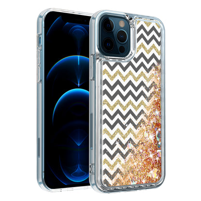 For Apple iPhone 13 (6.1") Quicksand Design Liquid Glitter Bling Hybrid Floating Flowing Sparkle Colorful TPU Protective  Phone Case Cover