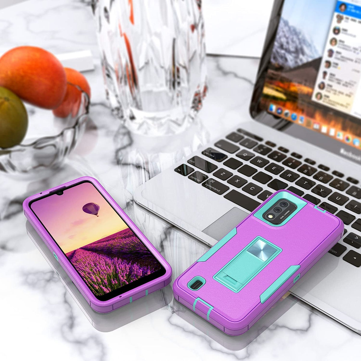 For Apple iPhone 14 (6.1") Military Grade Full-Body Rugged with Kickstand Hybrid Heavy Duty Support Car Mount Holder  Phone Case Cover