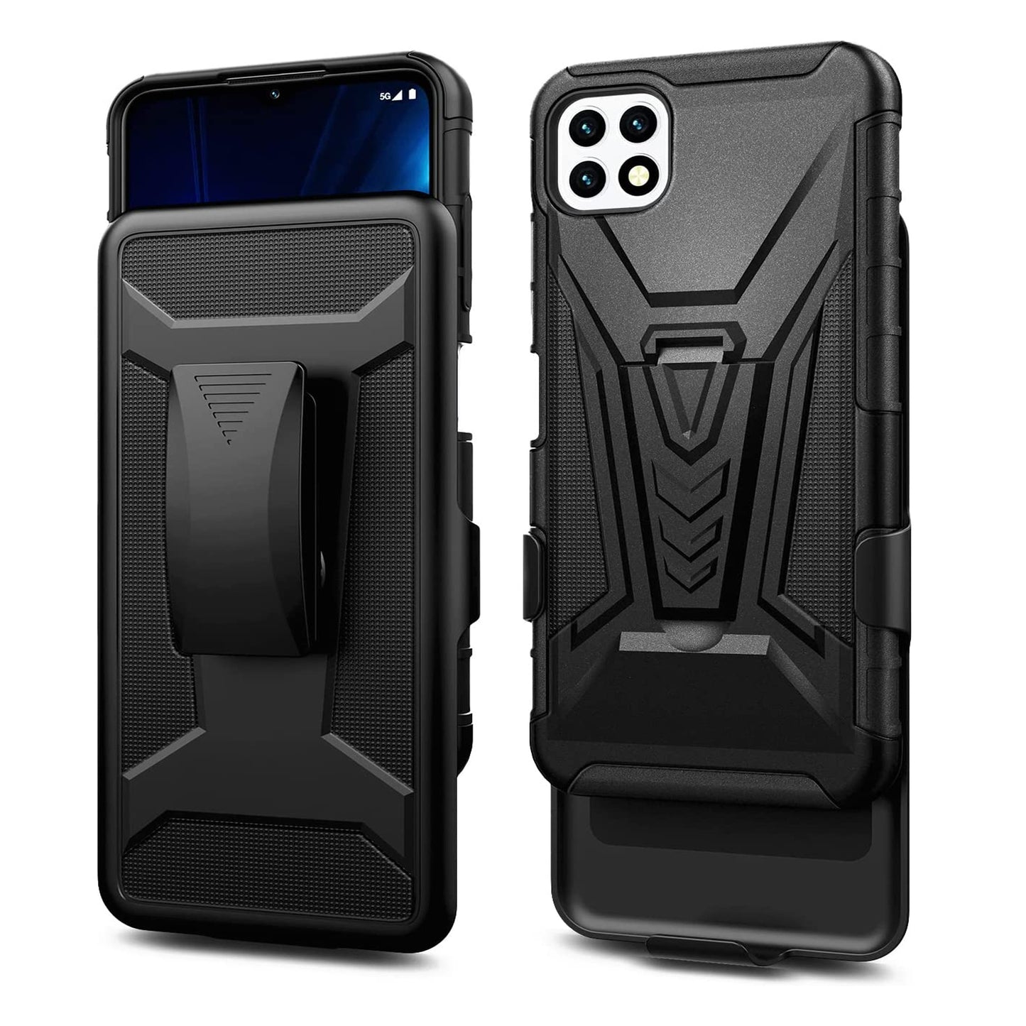 For Apple iPhone 14 Plus /Pro Max Hybrid Belt Clip Holster with Built-in Kickstand, Heavy Duty Shock Absorption Armor Rugged  Phone Case Cover