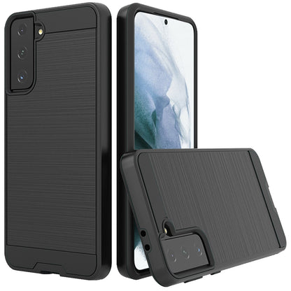 Samsung Galaxy S22 /Plus Ultra Hybrid Rugged Brushed Metallic Design [Soft TPU + Hard PC] Dual Layer Shockproof Armor Impact Slim  Phone Case Cover