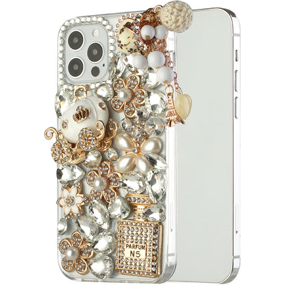 For Apple iPhone 8 Plus/7 Plus/6 6S Plus Bling Clear Crystal 3D Full Diamonds Luxury Sparkle Rhinestone Hybrid  Phone Case Cover