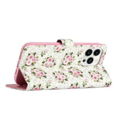 For Apple iPhone 14 Pro Max (6.7") Fashion Diamond Bling Design Wallet Pouch Card Slots Leather With Lanyard  Phone Case Cover