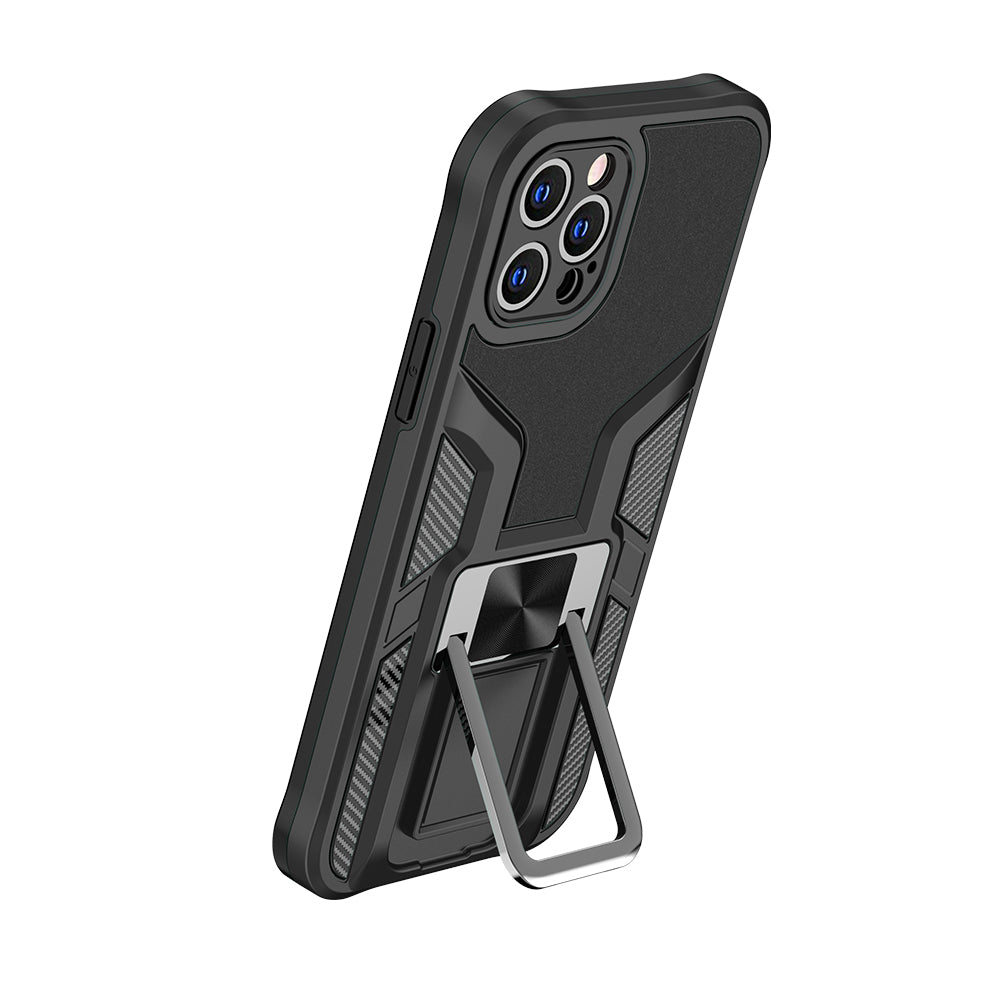 For Apple iPhone 12 Pro Max (6.7") Shockproof [Military-Grade] with Metal Magnetic Kickstand, Hybrid Rugged TPU Heavy Duty  Phone Case Cover