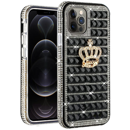 For Apple iPhone SE 2022 /SE 2020/8/7 Fashion Luxury 3D Bling Diamonds Rhinestone Jeweled Ornament Crystal Hybrid Hard  Phone Case Cover