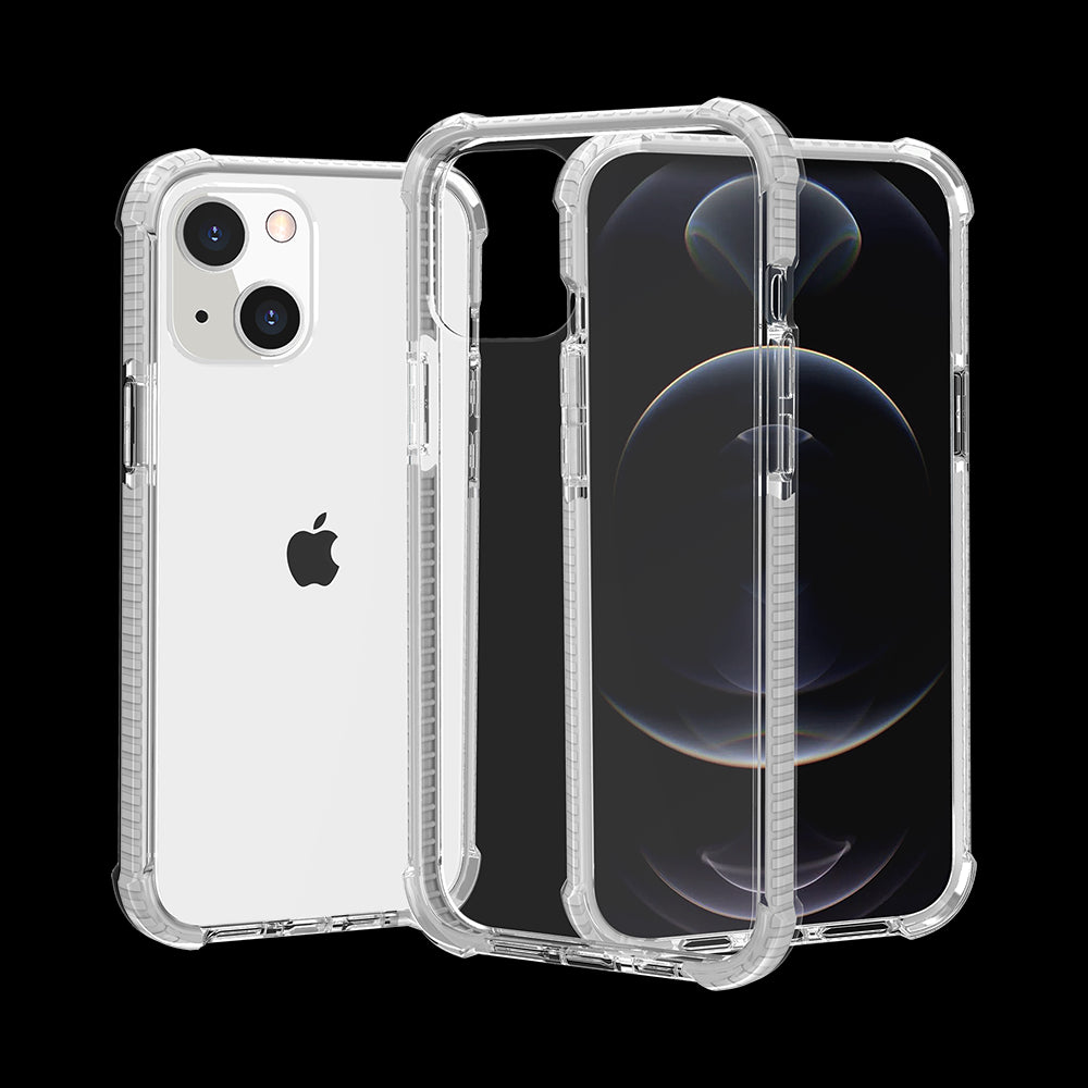 For Apple iPhone SE 3 (2022) SE/8/7 Slim Hybrid Transparent Rubber Gummy Gel Hard PC Silicone TPU Color Bumper Frame Clear / White Phone Case Cover