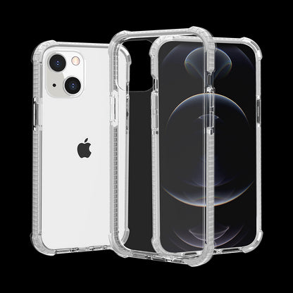 For Apple iPhone SE 3 (2022) SE/8/7 Slim Hybrid Transparent Rubber Gummy Gel Hard PC Silicone TPU Color Bumper Frame Clear / White Phone Case Cover