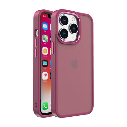 For Apple iPhone 14 Pro Max (6.7") Slim Fit Hybrid Frosted Matte Polished Oil Thick Acrylic Hard PC TPU Frame  Phone Case Cover
